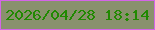文字の大きさ：3、枠の色：d465e7、背景の色：89916d、文字の色：218902 無料ブログパーツのブログ時計