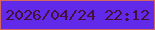 文字の大きさ：1、枠の色：d46661、背景の色：612ae8、文字の色：481038 無料ブログパーツのブログ時計