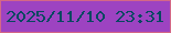 文字の大きさ：1、枠の色：d46786、背景の色：9d43c1、文字の色：054860 無料ブログパーツのブログ時計