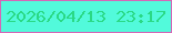 文字の大きさ：4、枠の色：d467b7、背景の色：52fadb、文字の色：2ad985 無料ブログパーツのブログ時計