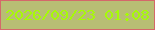 文字の大きさ：3、枠の色：d4686a、背景の色：b8be74、文字の色：a6fb06 無料ブログパーツのブログ時計