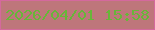 文字の大きさ：5、枠の色：d4699d、背景の色：be767b、文字の色：67b639 無料ブログパーツのブログ時計