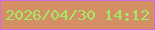 文字の大きさ：2、枠の色：d469e0、背景の色：d58f65、文字の色：a2eb66 無料ブログパーツのブログ時計