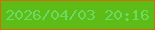 文字の大きさ：3、枠の色：d46b0c、背景の色：5dbc16、文字の色：6cd961 無料ブログパーツのブログ時計
