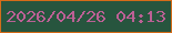 文字の大きさ：1、枠の色：d46c19、背景の色：27553e、文字の色：bc6095 無料ブログパーツのブログ時計