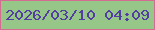 文字の大きさ：5、枠の色：d46c92、背景の色：97c788、文字の色：533fa1 無料ブログパーツのブログ時計