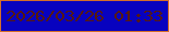 文字の大きさ：1、枠の色：d46e29、背景の色：0802bf、文字の色：56190e 無料ブログパーツのブログ時計