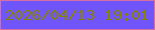 文字の大きさ：1、枠の色：d46fa3、背景の色：6f55fa、文字の色：858304 無料ブログパーツのブログ時計