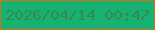 文字の大きさ：3、枠の色：d47107、背景の色：16b173、文字の色：328c4e 無料ブログパーツのブログ時計