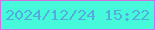 文字の大きさ：2、枠の色：d471e1、背景の色：45f9da、文字の色：53abde 無料ブログパーツのブログ時計
