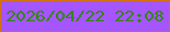 文字の大きさ：3、枠の色：d47210、背景の色：a455fd、文字の色：318801 無料ブログパーツのブログ時計