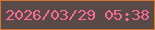 文字の大きさ：3、枠の色：d47434、背景の色：584a46、文字の色：fa6999 無料ブログパーツのブログ時計