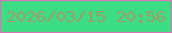 文字の大きさ：3、枠の色：d477b4、背景の色：3bde84、文字の色：a19b69 無料ブログパーツのブログ時計