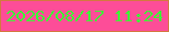 文字の大きさ：5、枠の色：d4783f、背景の色：fd4d98、文字の色：3ef635 無料ブログパーツのブログ時計