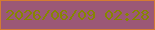 文字の大きさ：4、枠の色：d47b32、背景の色：9b5876、文字の色：868600 無料ブログパーツのブログ時計
