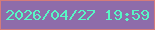 文字の大きさ：4、枠の色：d47b7a、背景の色：8e6caa、文字の色：58f6c5 無料ブログパーツのブログ時計