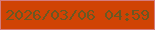 文字の大きさ：2、枠の色：d47b7d、背景の色：d04304、文字の色：6a5823 無料ブログパーツのブログ時計