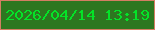 文字の大きさ：3、枠の色：d47e63、背景の色：2d7720、文字の色：04e328 無料ブログパーツのブログ時計