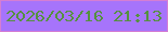 文字の大きさ：5、枠の色：d47ed3、背景の色：a674fb、文字の色：55913f 無料ブログパーツのブログ時計