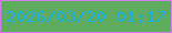 文字の大きさ：2、枠の色：d47ef2、背景の色：5fac5e、文字の色：1cade2 無料ブログパーツのブログ時計