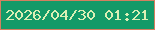 文字の大きさ：2、枠の色：d47f60、背景の色：139a68、文字の色：dbefb5 無料ブログパーツのブログ時計