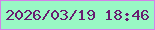 文字の大きさ：5、枠の色：d482e8、背景の色：99f8c4、文字の色：681c71 無料ブログパーツのブログ時計