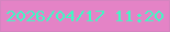 文字の大きさ：4、枠の色：d484c0、背景の色：e483c6、文字の色：41f8c4 無料ブログパーツのブログ時計