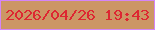 文字の大きさ：5、枠の色：d485f7、背景の色：cc9665、文字の色：dd2732 無料ブログパーツのブログ時計