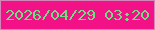 文字の大きさ：3、枠の色：d486b8、背景の色：f31188、文字の色：70df83 無料ブログパーツのブログ時計