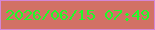 文字の大きさ：5、枠の色：d486d6、背景の色：d27165、文字の色：20fb28 無料ブログパーツのブログ時計