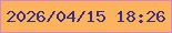 文字の大きさ：4、枠の色：d487cf、背景の色：fdb25c、文字の色：352f89 無料ブログパーツのブログ時計