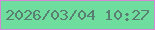 文字の大きさ：1、枠の色：d487d4、背景の色：6fdd9d、文字の色：597f73 無料ブログパーツのブログ時計