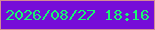 文字の大きさ：4、枠の色：d48996、背景の色：760cd8、文字の色：19f672 無料ブログパーツのブログ時計