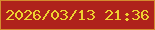 文字の大きさ：2、枠の色：d48b2f、背景の色：af221b、文字の色：eed130 無料ブログパーツのブログ時計