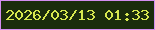 文字の大きさ：1、枠の色：d48df1、背景の色：1b2c0d、文字の色：d7e84f 無料ブログパーツのブログ時計