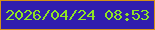 文字の大きさ：4、枠の色：d49117、背景の色：311eae、文字の色：8ee424 無料ブログパーツのブログ時計
