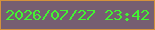 文字の大きさ：4、枠の色：d4913c、背景の色：765e71、文字の色：43f432 無料ブログパーツのブログ時計
