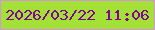 文字の大きさ：5、枠の色：d492e5、背景の色：a3e137、文字の色：83029a 無料ブログパーツのブログ時計
