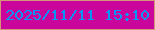 文字の大きさ：4、枠の色：d49579、背景の色：c9059b、文字の色：0697f6 無料ブログパーツのブログ時計