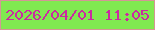 文字の大きさ：2、枠の色：d49695、背景の色：80e950、文字の色：cb2aa1 無料ブログパーツのブログ時計