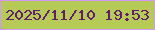 文字の大きさ：3、枠の色：d496fa、背景の色：b6ca56、文字の色：621b6e 無料ブログパーツのブログ時計