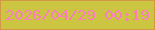 文字の大きさ：5、枠の色：d49743、背景の色：cbc542、文字の色：f87ebd 無料ブログパーツのブログ時計