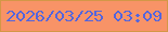 文字の大きさ：1、枠の色：d49747、背景の色：f89367、文字の色：5365de 無料ブログパーツのブログ時計