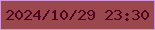 文字の大きさ：1、枠の色：d497da、背景の色：9a484d、文字の色：4f021f 無料ブログパーツのブログ時計