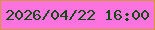 文字の大きさ：4、枠の色：d49a2f、背景の色：fc73df、文字の色：104b11 無料ブログパーツのブログ時計