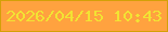 文字の大きさ：4、枠の色：d4a008、背景の色：ffa23f、文字の色：f2e333 無料ブログパーツのブログ時計