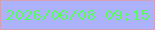文字の大きさ：1、枠の色：d4a0b7、背景の色：adb2fc、文字の色：5df665 無料ブログパーツのブログ時計