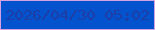 文字の大きさ：2、枠の色：d4a1e3、背景の色：0453ce、文字の色：1e3ea7 無料ブログパーツのブログ時計