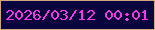 文字の大きさ：4、枠の色：d4a381、背景の色：09043d、文字の色：f33be0 無料ブログパーツのブログ時計