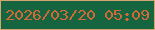 文字の大きさ：1、枠の色：d4a570、背景の色：156541、文字の色：d46938 無料ブログパーツのブログ時計